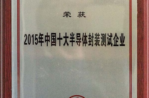 江苏新潮科技集团有限公司荣获2015年中国十大半导体封装测试企业